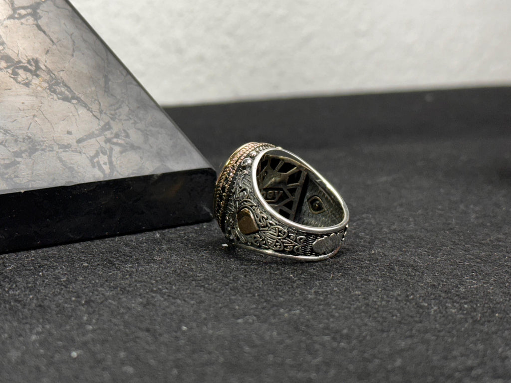 Solomon Seal Ring: Handmade Oxidized Sterling Silver