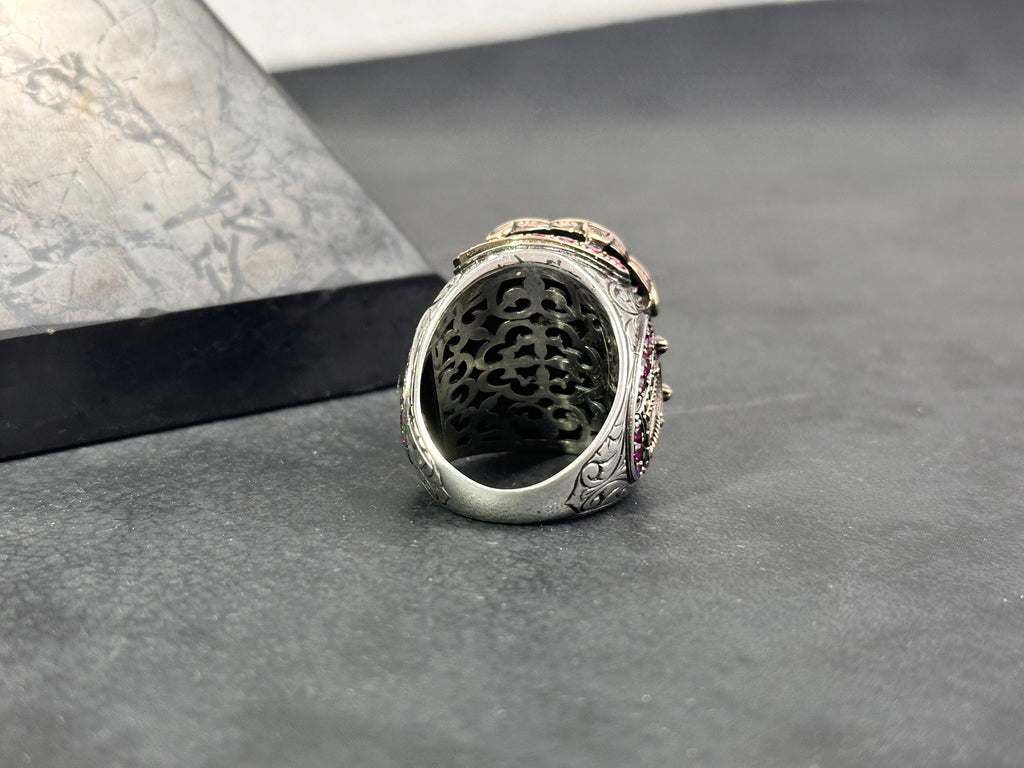 Islamic Sterling Silver Ring, Al Aqsa Masjid Oversized (Handmade)