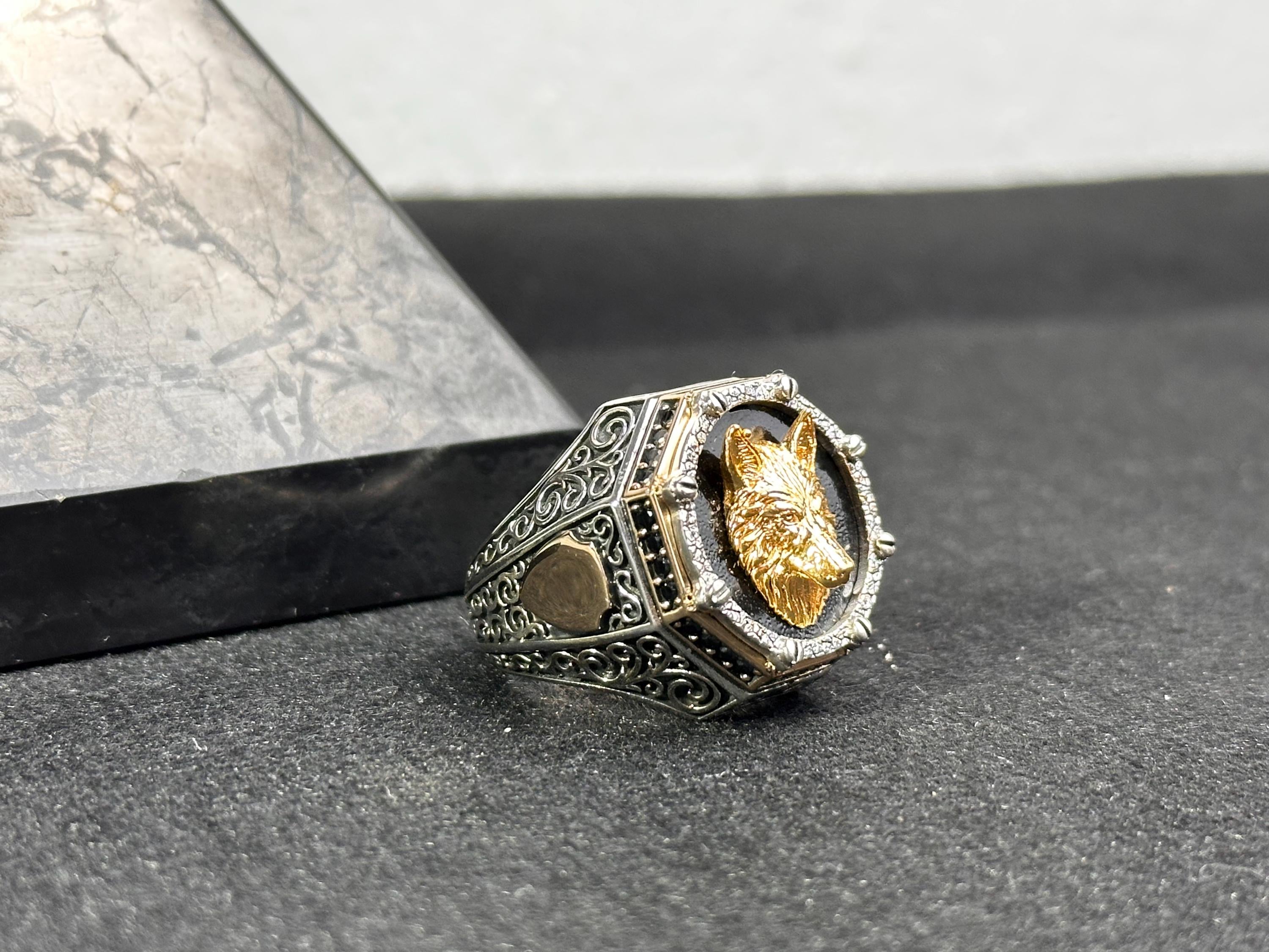 Wolf Signet Ring: Men's Sterling Silver Statement (Handmade)
