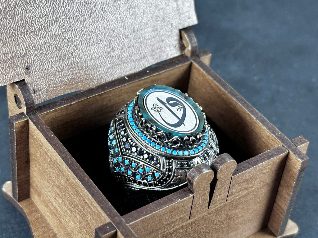Elif Vav Silver Ring, Islamic Spiritual Jewelry (Handmade 925 Sterling)