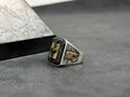 Sunrise Sterling Silver Ring: Square Statement Design (Handmade for Men)