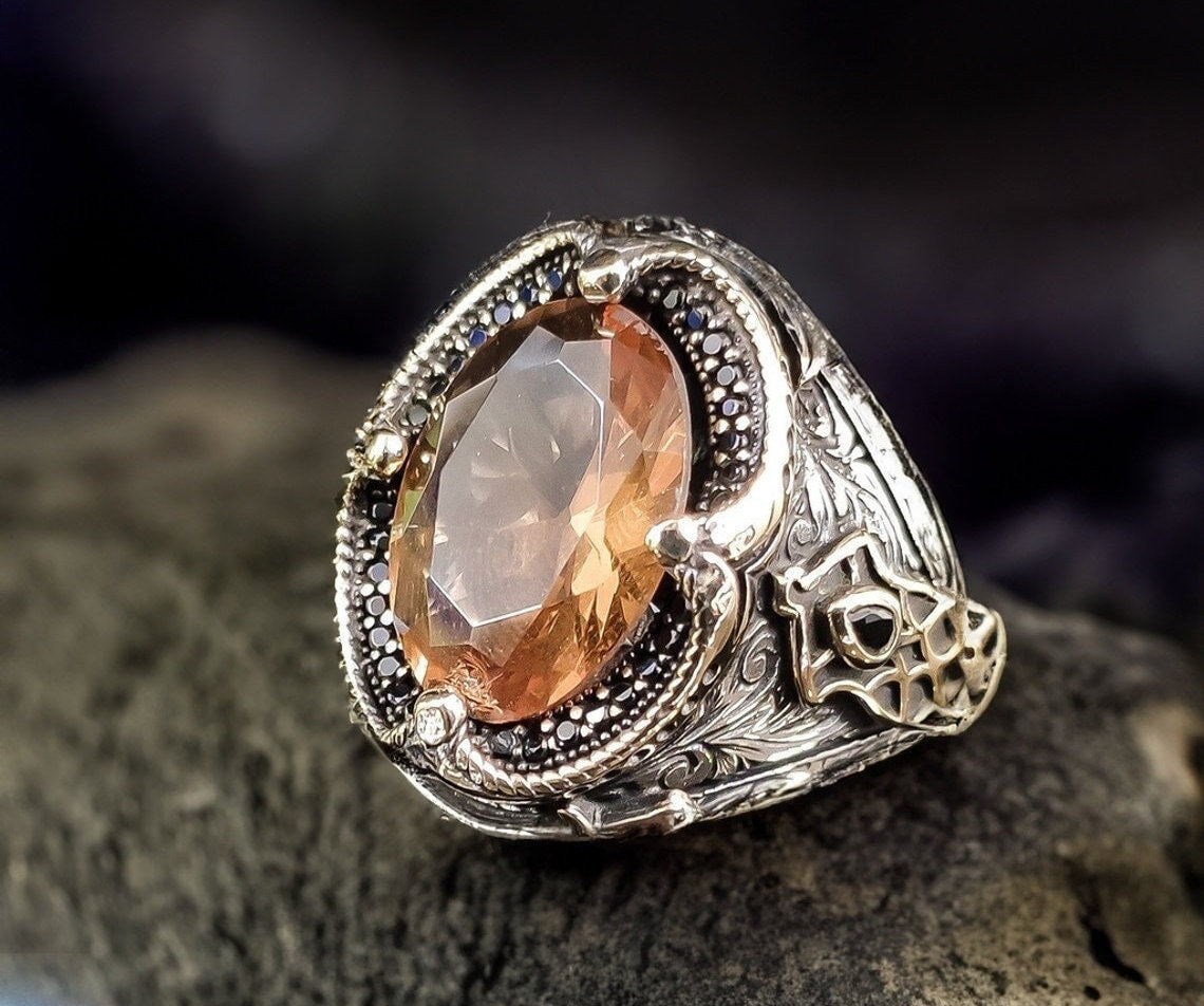 Sultanite Silver Ring, Color Change Gemstone (Men's Statement Jewelry)