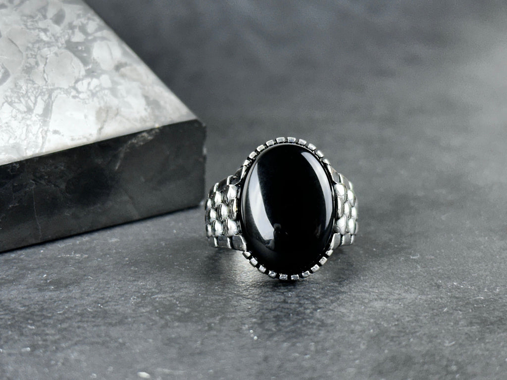 Statement Onyx Ring: Sterling Silver Jewelry (Gift Box Included)