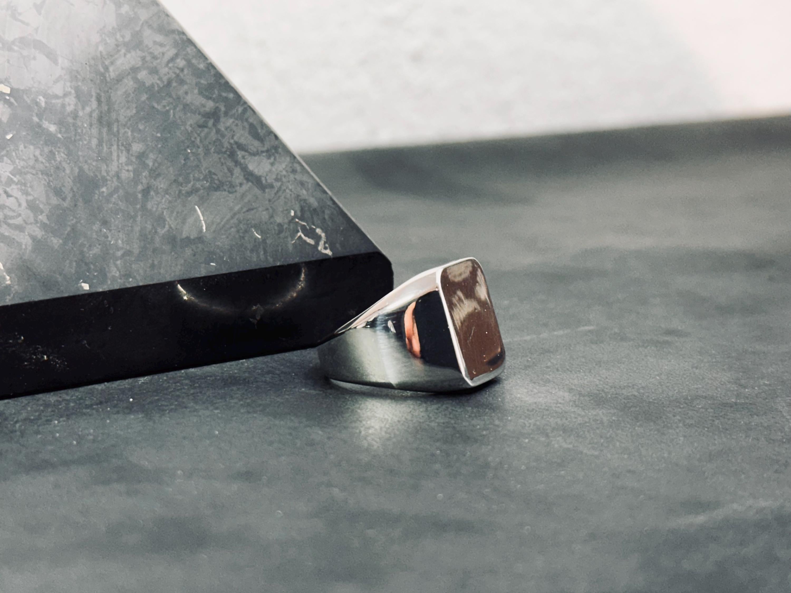 Sterling Silver Square Ring - Elegant Everyday Band