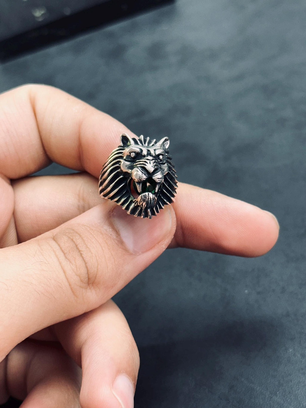 Sterling Silver Lion Head Ring: Handmade Bold Animal Design