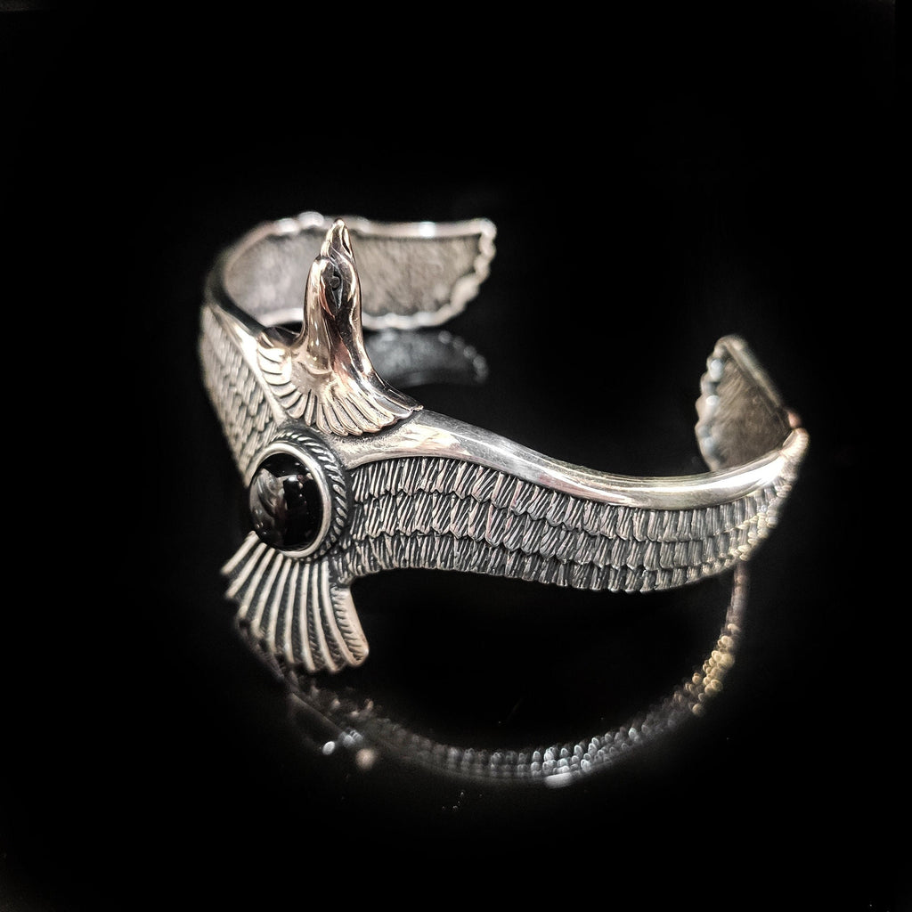 Handmade Sterling Silver Eagle Bracelet (Adjustable, Unisex)