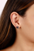 Mystic Topaz Flower Earrings, 925 Sterling Silver Heart Cut Clover Studs for Women