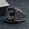 Initial Signet Ring: Sterling Silver - Custom Engraved, Unisex