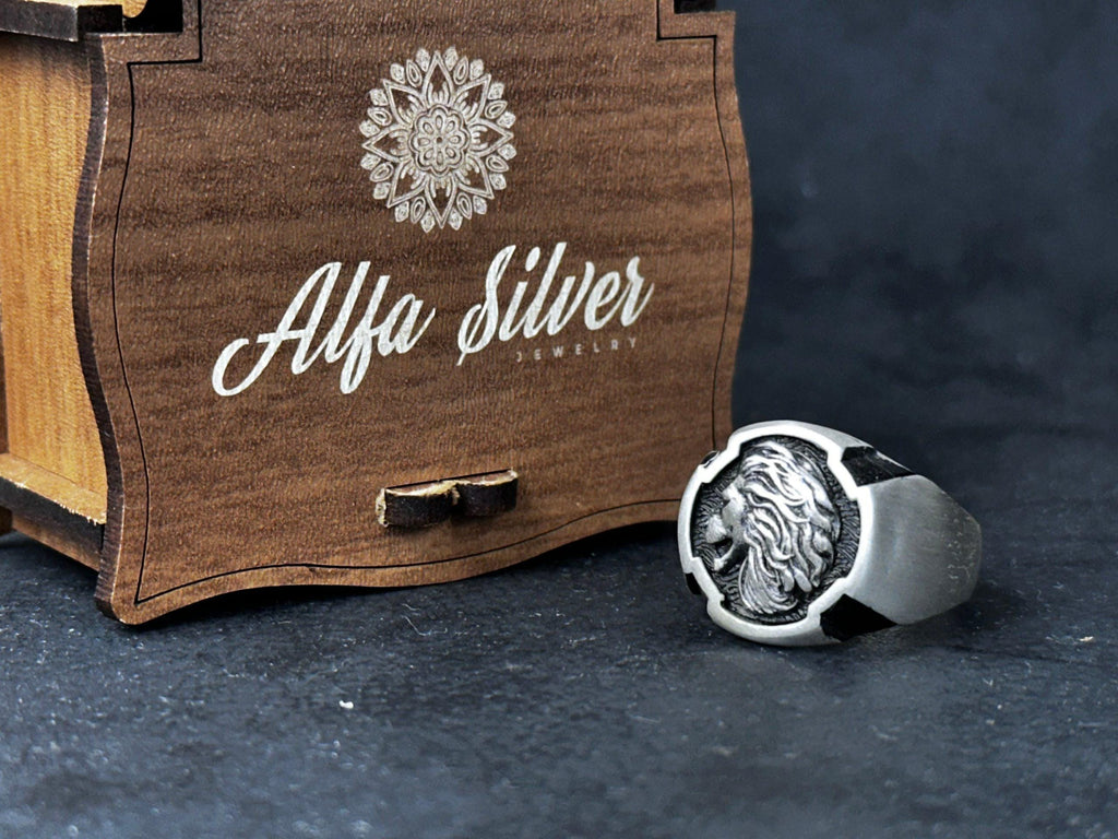 Leo Zodiac Ring - Handmade Sterling Silver Men's Accessory