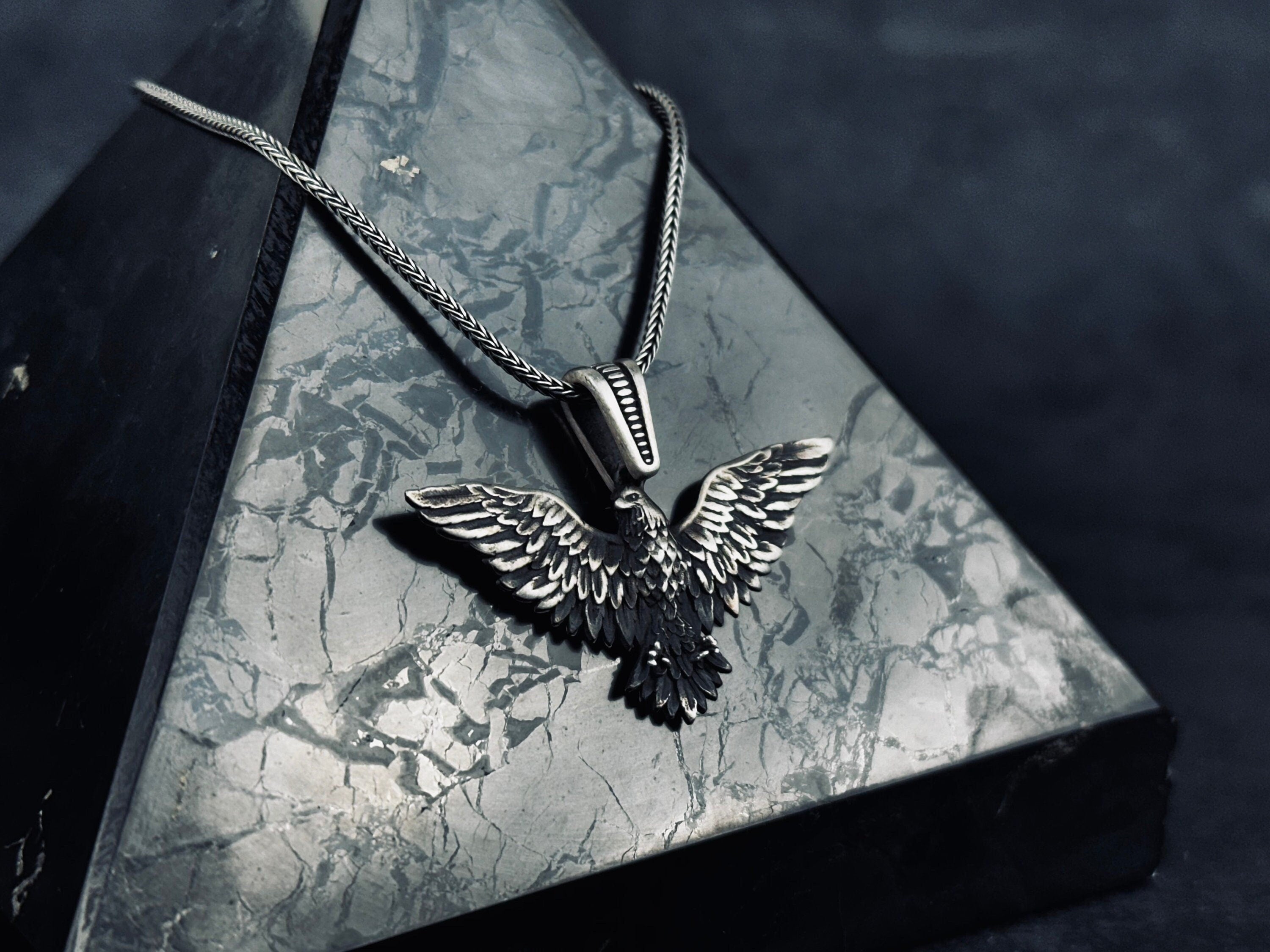 Eagle Pendant Necklace: Silver Handmade Jewelry (Multiple Lengths)