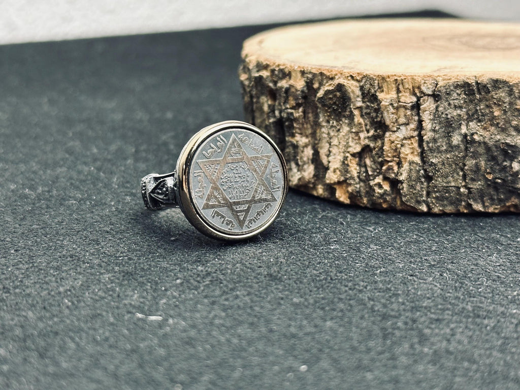Seal of Solomon Sterling Silver Ring - Handmade Spiritual Amulet