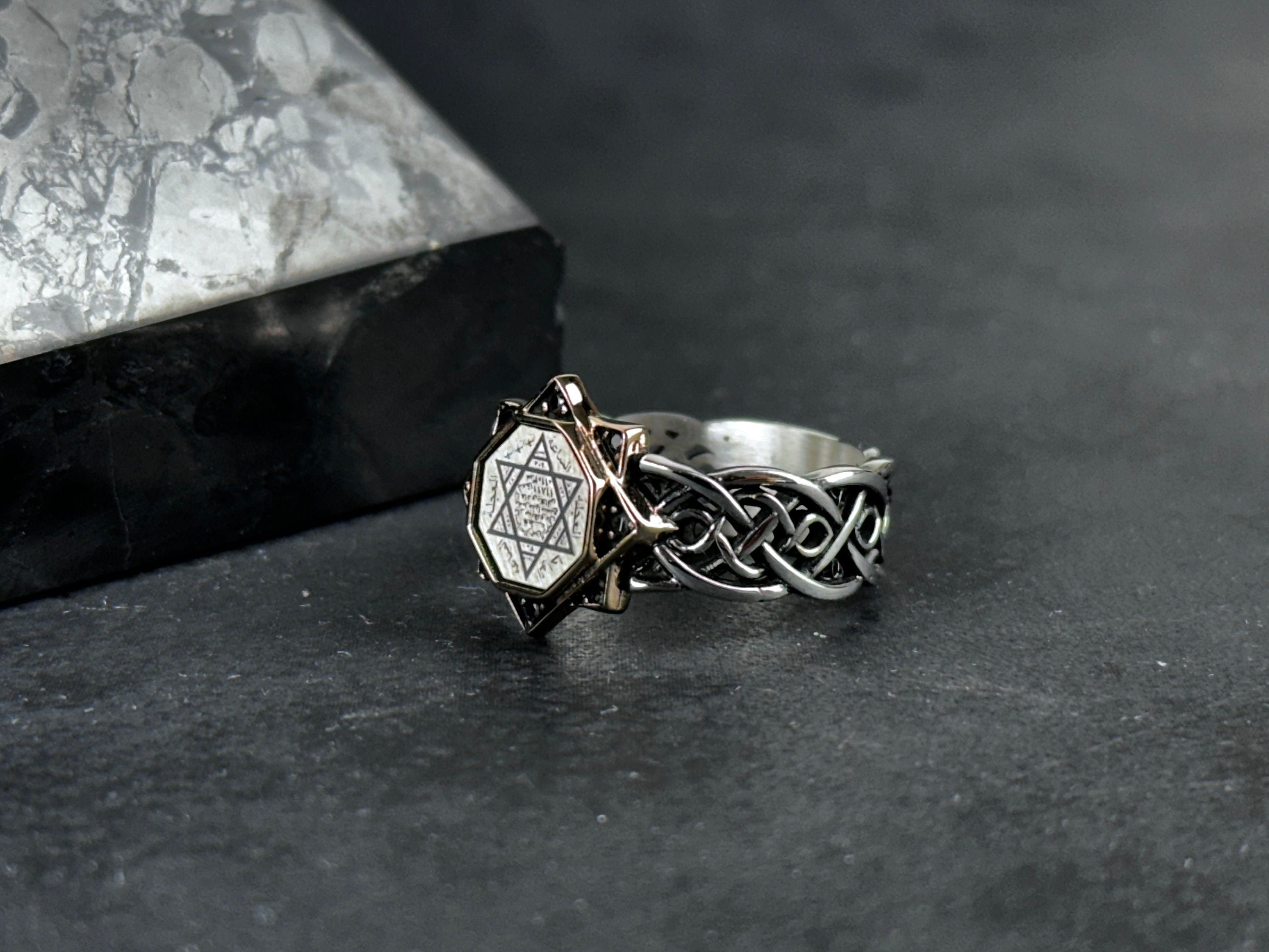 Solomon King Ring: Sterling Silver Minimalist Design - Adjustable Fit