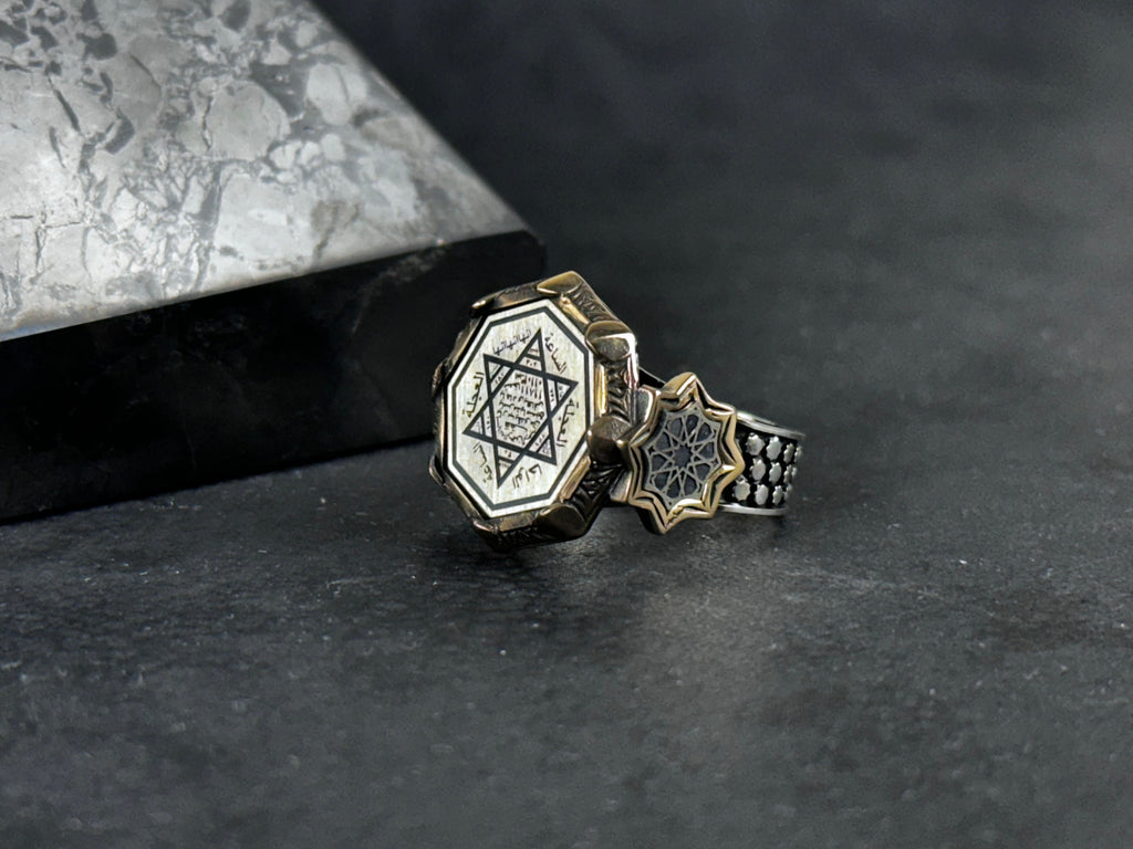 Solomon Seal Ring: Octagonal Sterling Silver - Handmade Design