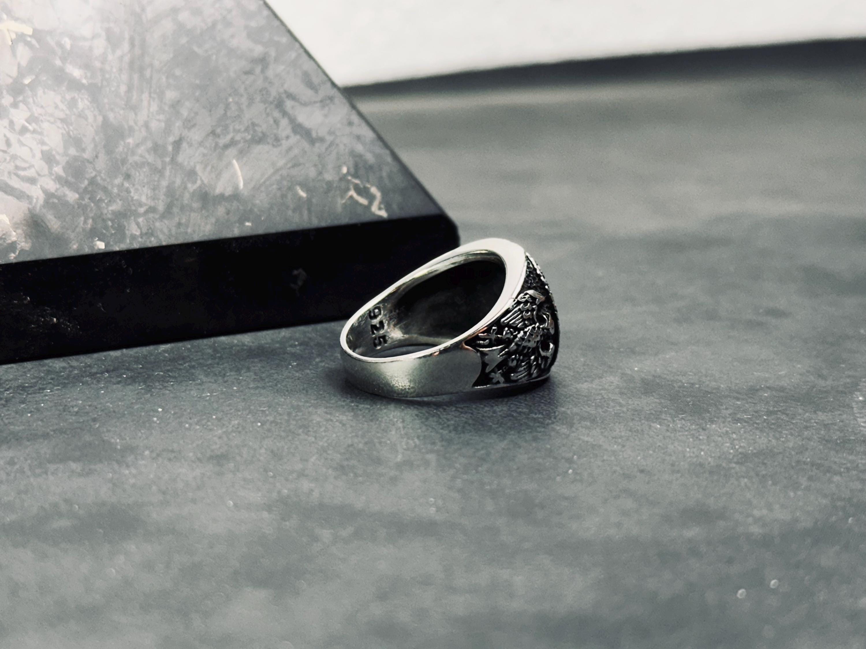 Raven Signet Ring: Sterling Silver Viking Jewelry (Handmade)