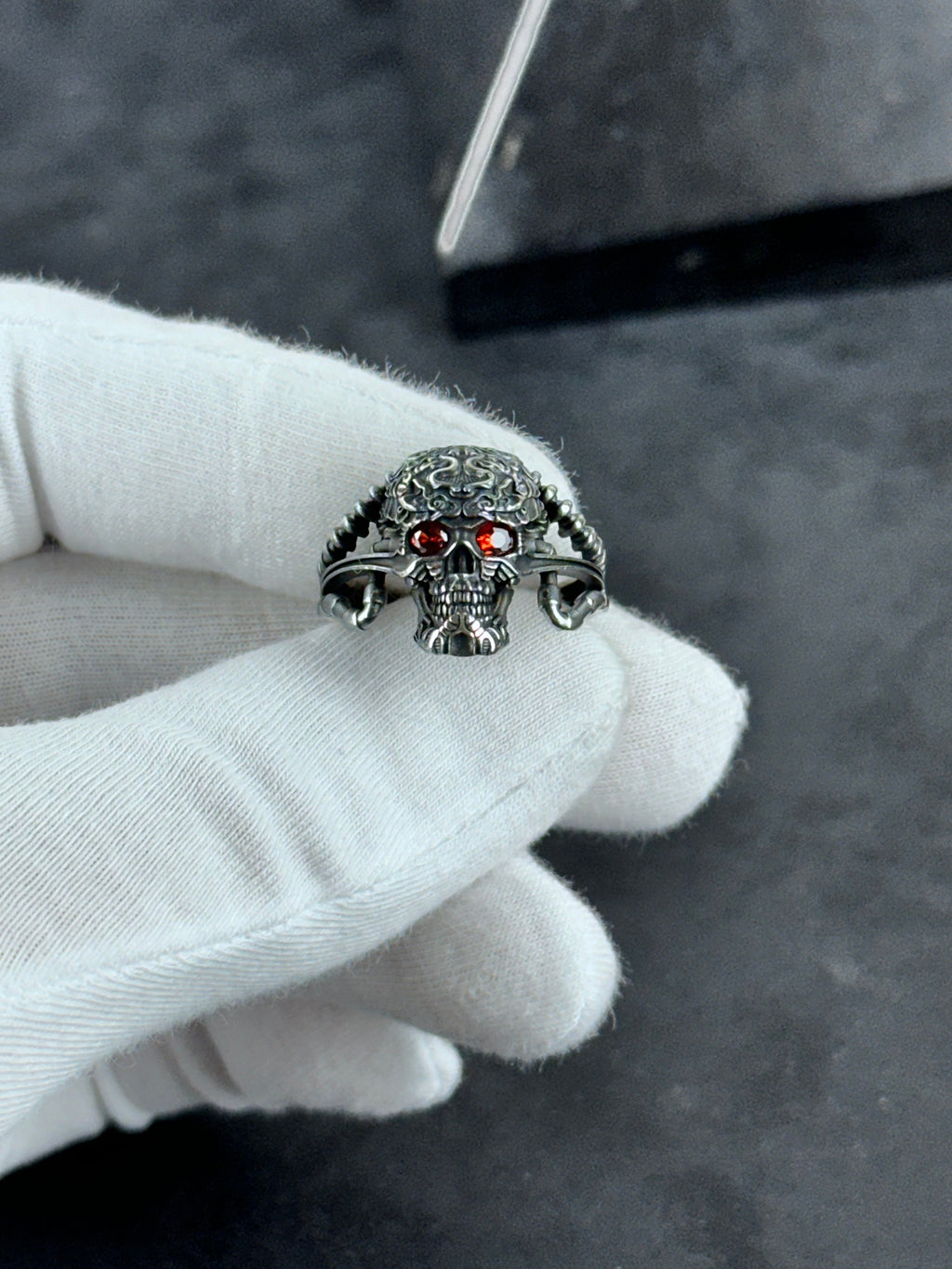 Jawless Skull Ring: Gothic Sterling Silver (Handmade Statement Piece)