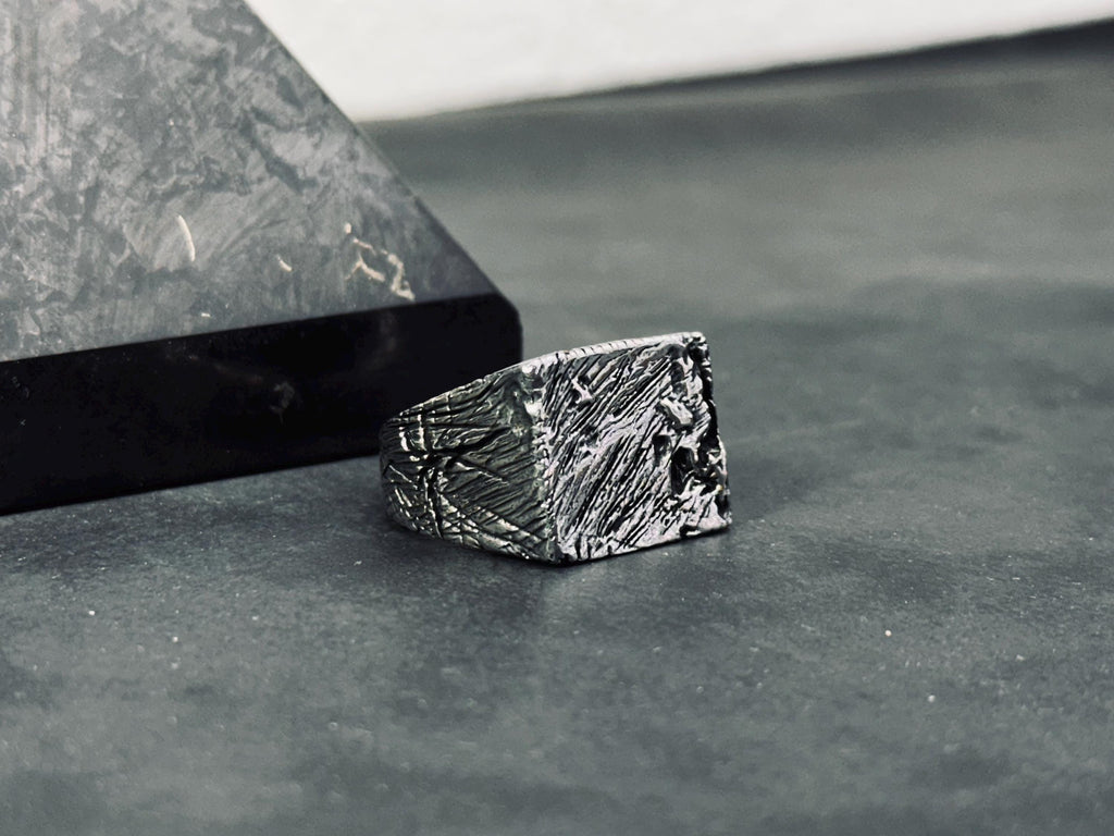 Bark Band Ring: Rustic Tree Texture (Sterling Silver)