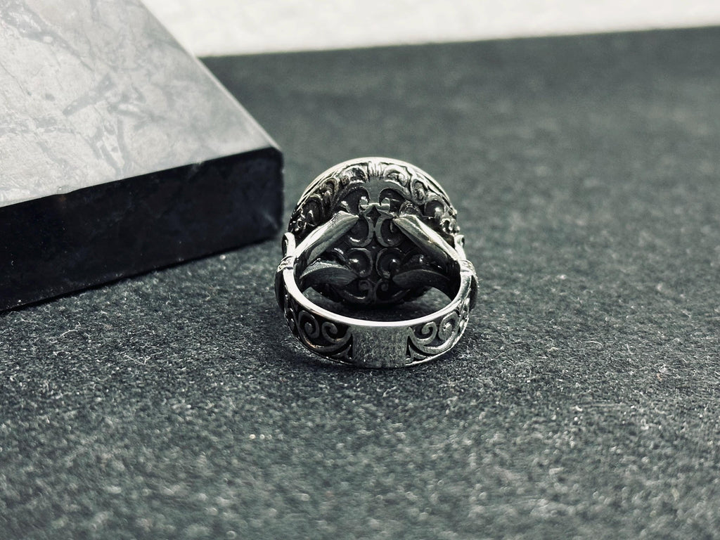 Sterling Silver Seal of Solomon Ring - Turkish Handmade Jewelry