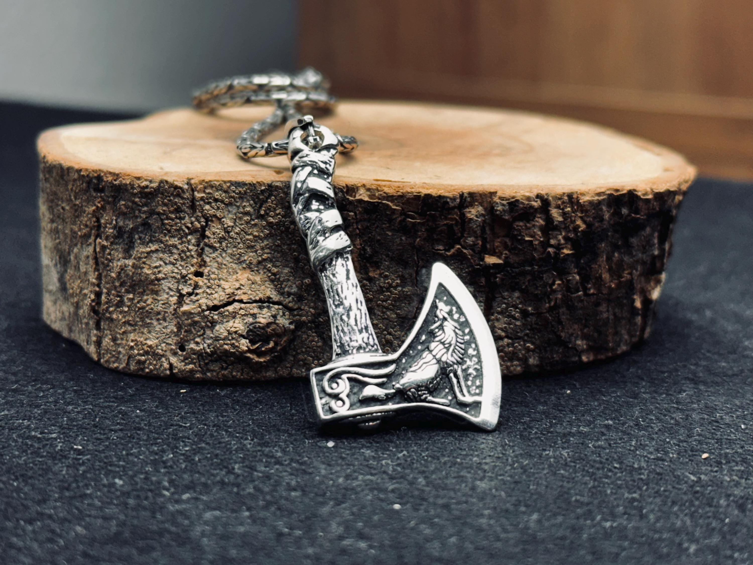 Sterling Silver Axe Pendant: Lumberjack, Fireman, Arborist Jewelry