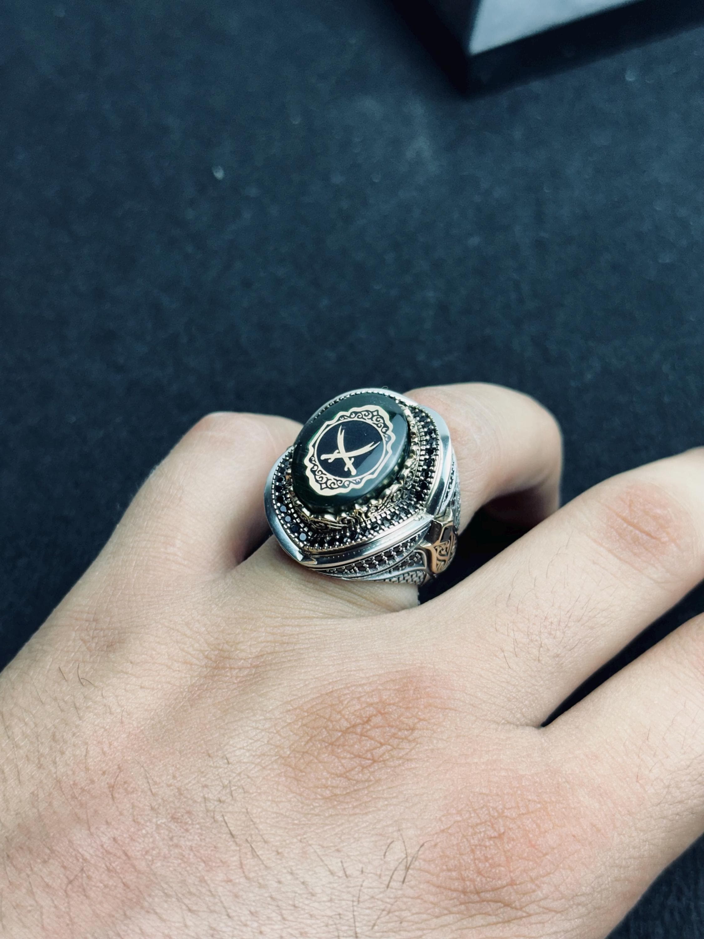 Sterling Silver Ring: Islamic Zulfiqar Sword Design (Handmade Men’s Jewelry)