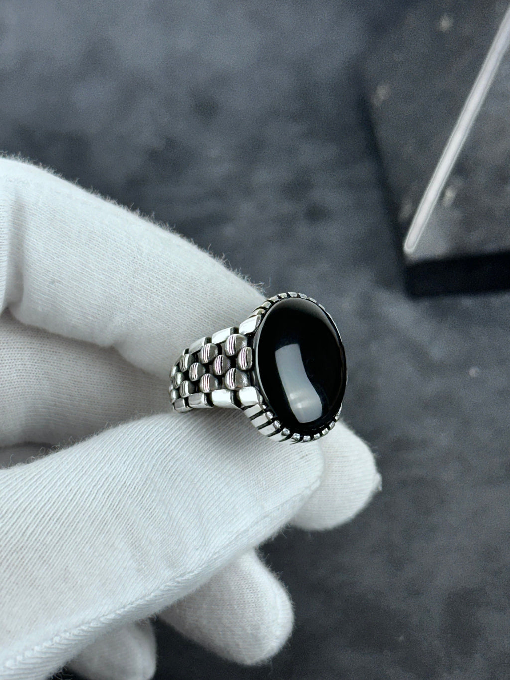 Statement Onyx Ring: Sterling Silver Jewelry (Gift Box Included)