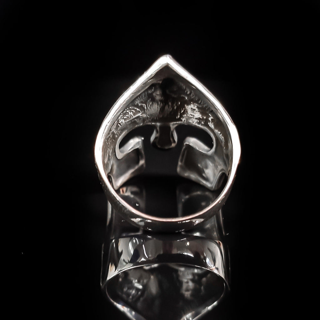 Spartan Helm Ring: Sterling Silver Warrior Design (Handmade)
