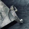Sterling Silver Hand Cuff: Wave Knit Design - Adjustable Unisex