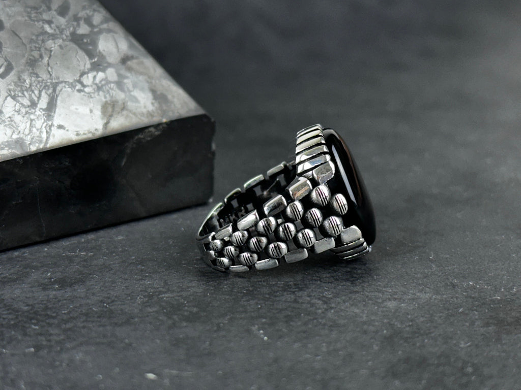 Statement Onyx Ring: Sterling Silver Jewelry (Gift Box Included)
