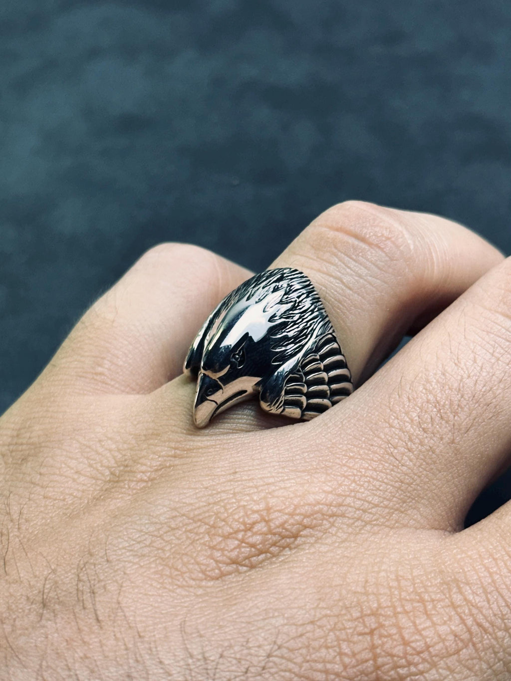Raven Signet Ring: Sterling Silver Handmade - Engraved Bird Design