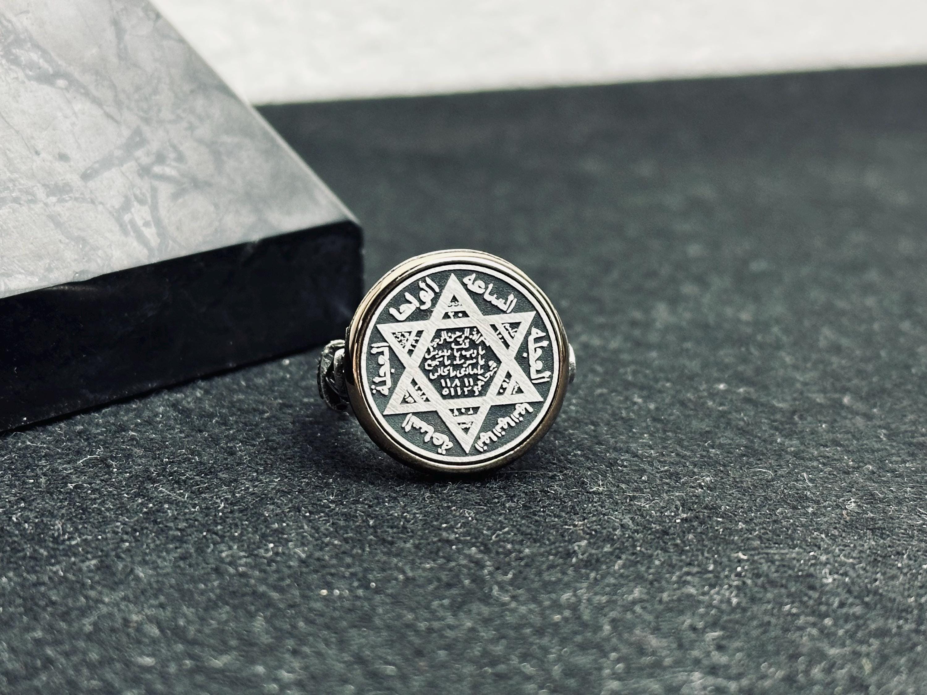 Sterling Silver Seal of Solomon Ring - Turkish Handmade Jewelry