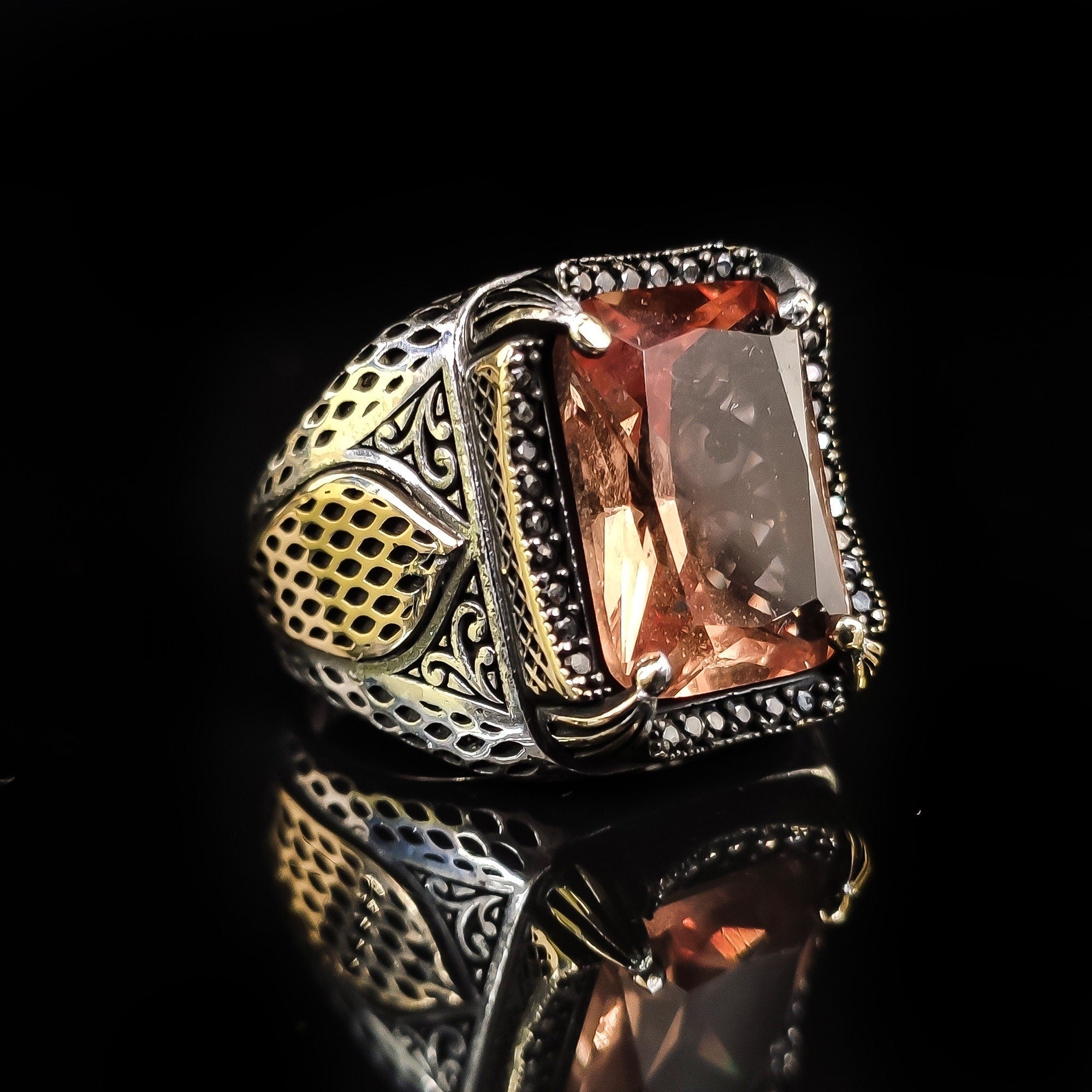 Sultanit Gemstone Ring: Sterling Silver Ottoman Design