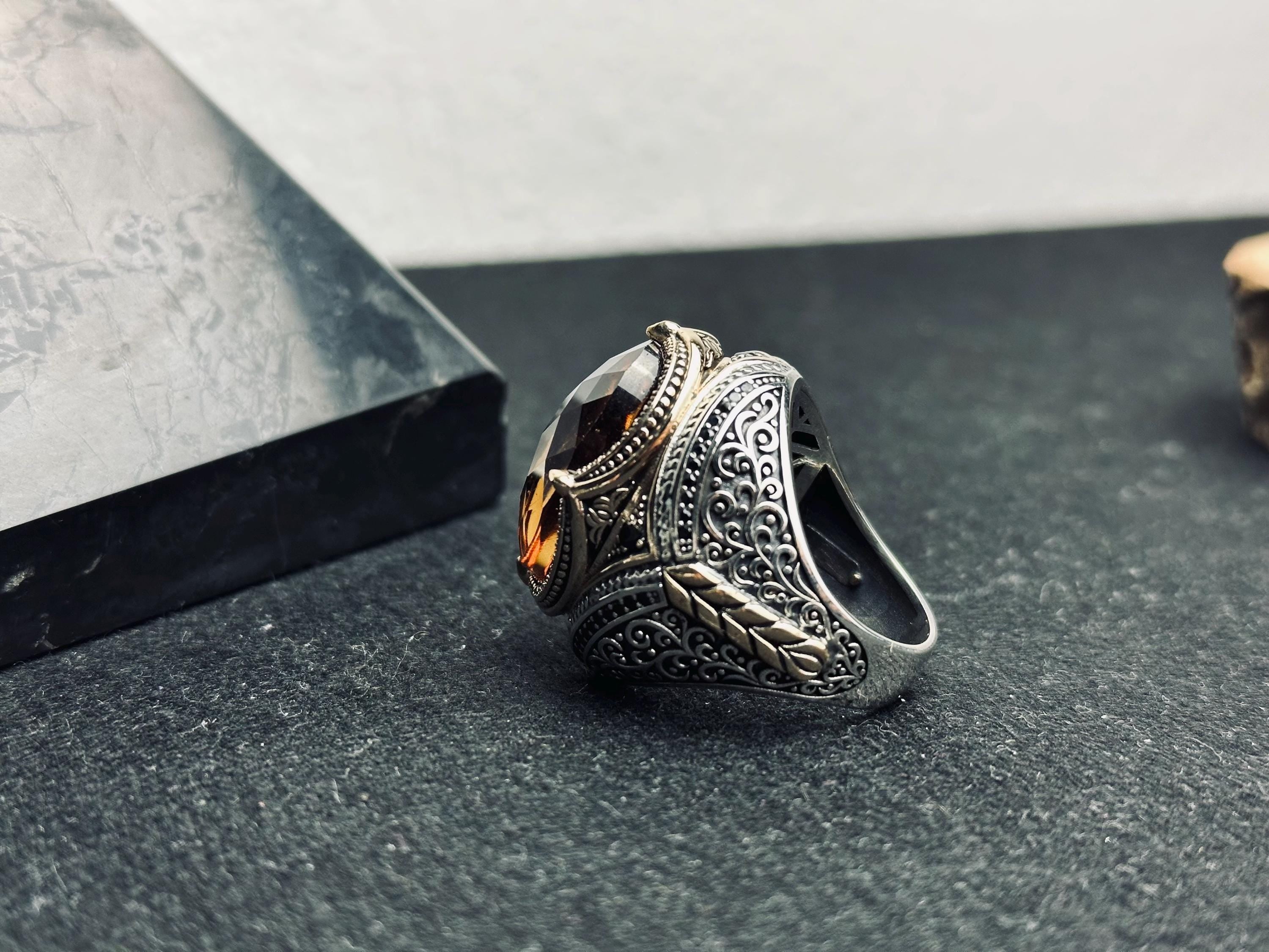 Sultanit Silver Ring, Seal of Solomon Color Change (Handmade, Unisex)