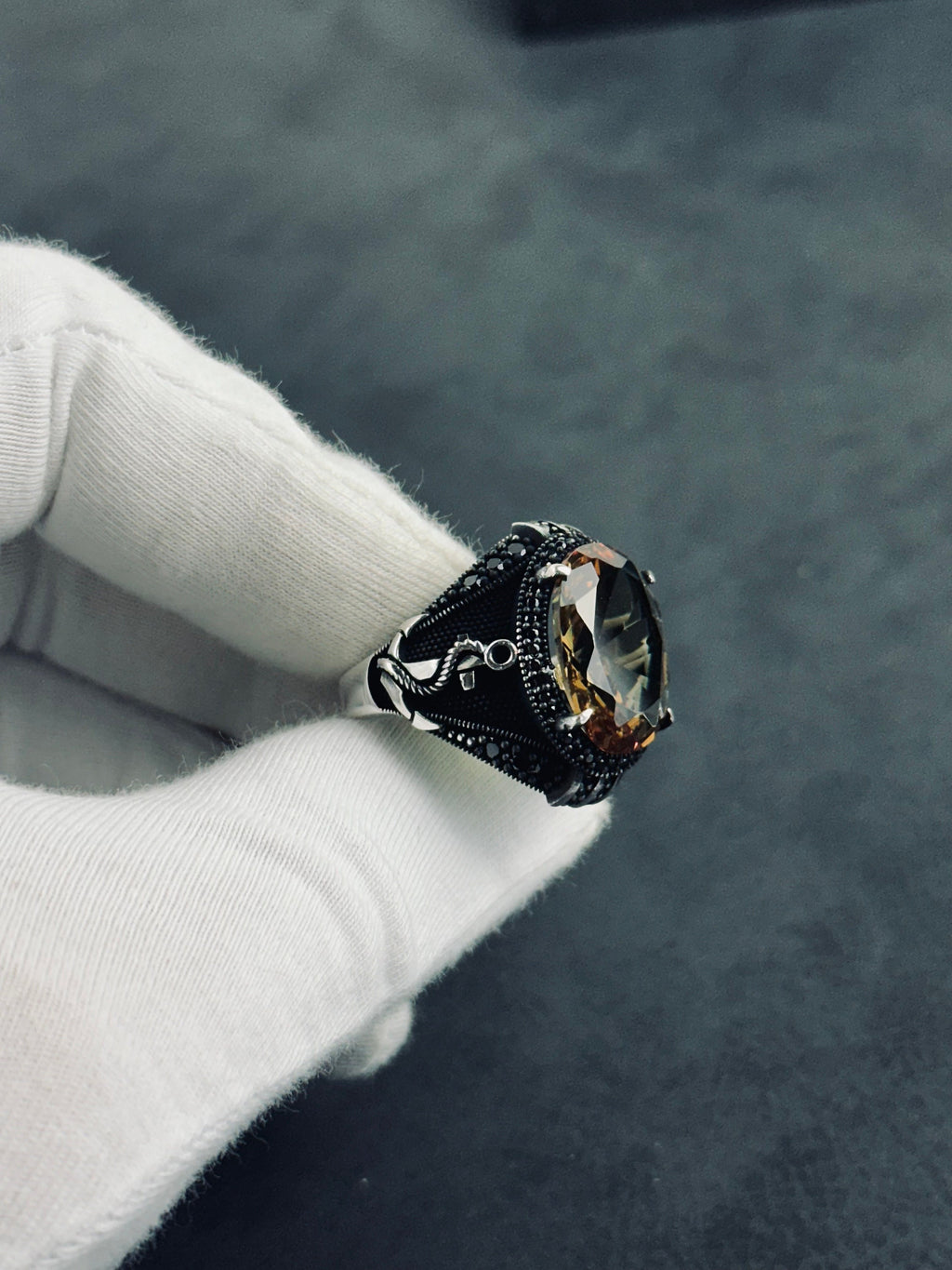 Color-Change Sultanit Ring - Sterling Silver with Anchor Detail