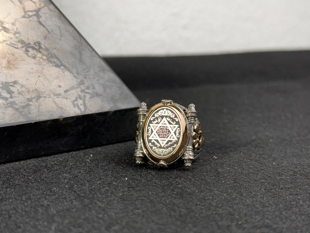 Seal of Solomon Ring: Oval Sterling Silver Signet (Handmade for Men)