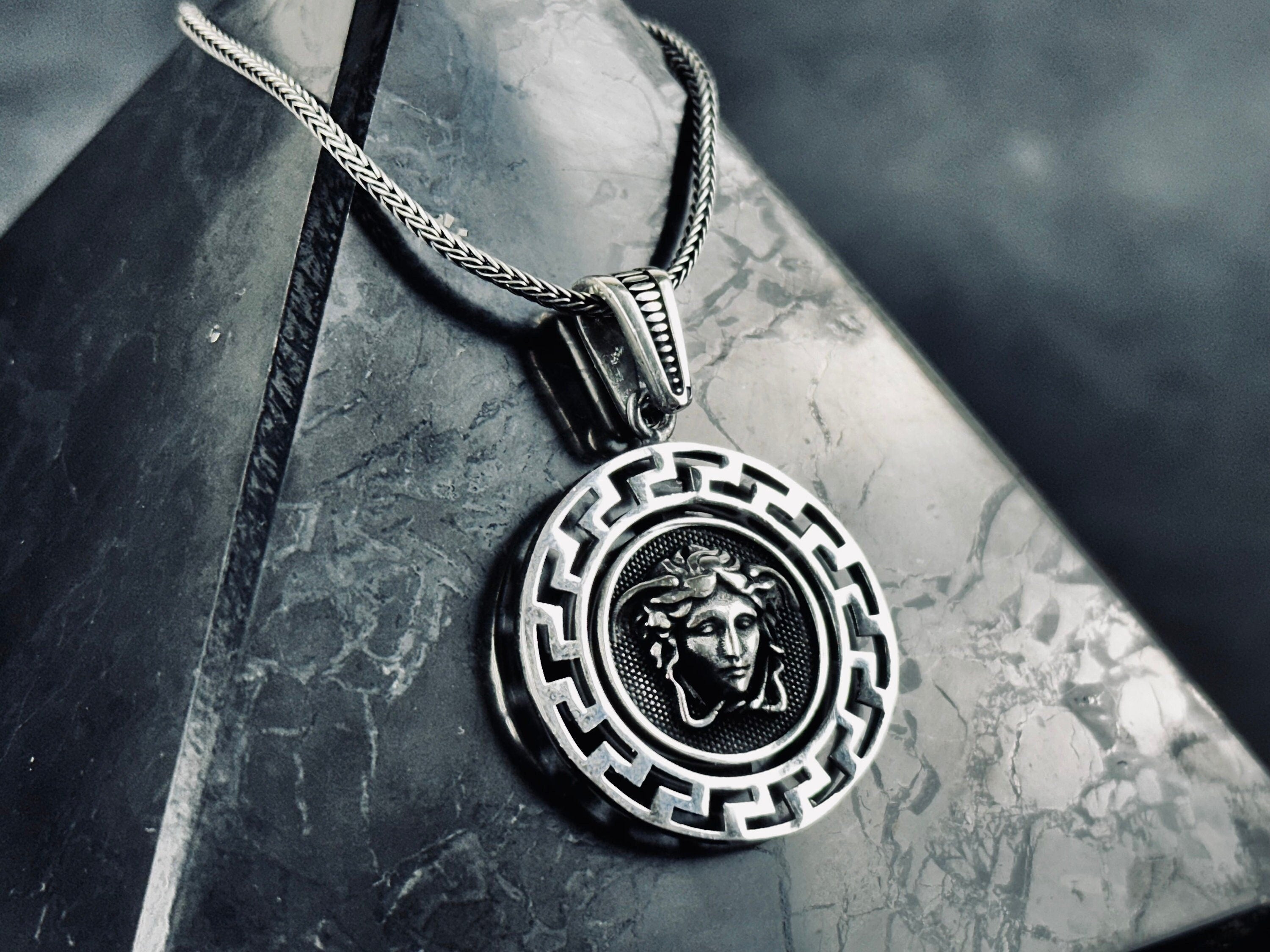 Medusa Pendant Necklace: Double-Sided Myth Design (Sterling Silver)