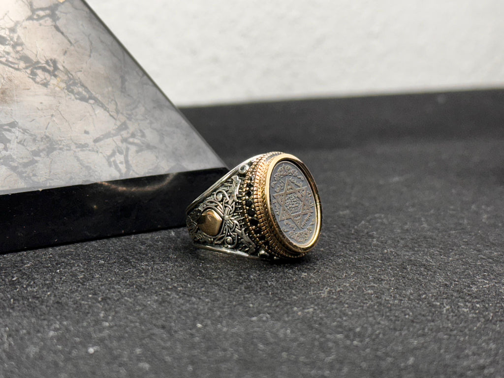 Solomon Seal Ring: Handmade Oxidized Sterling Silver