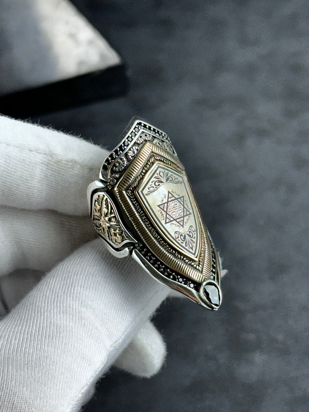 Seal of Solomon Ring: Sterling Silver Zihgir - Handmade Statement