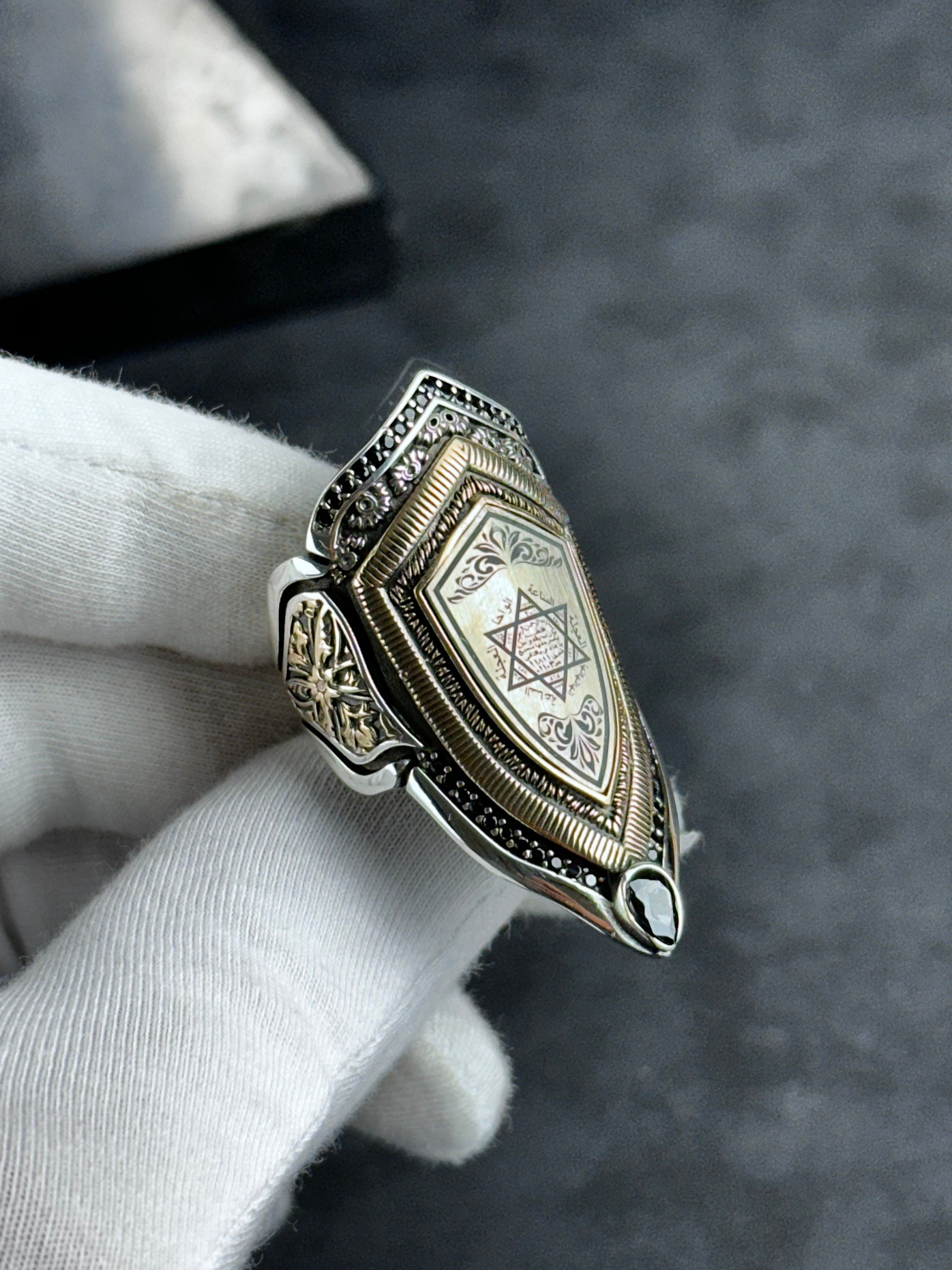 Seal of Solomon Ring: Sterling Silver Zihgir - Handmade Statement