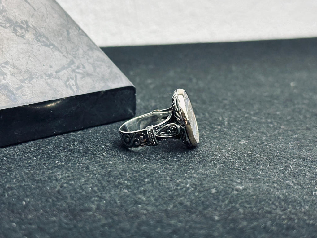 Islamic Prayer Ring, Sterling Silver, Arabic Calligraphy (Surah Engraved)