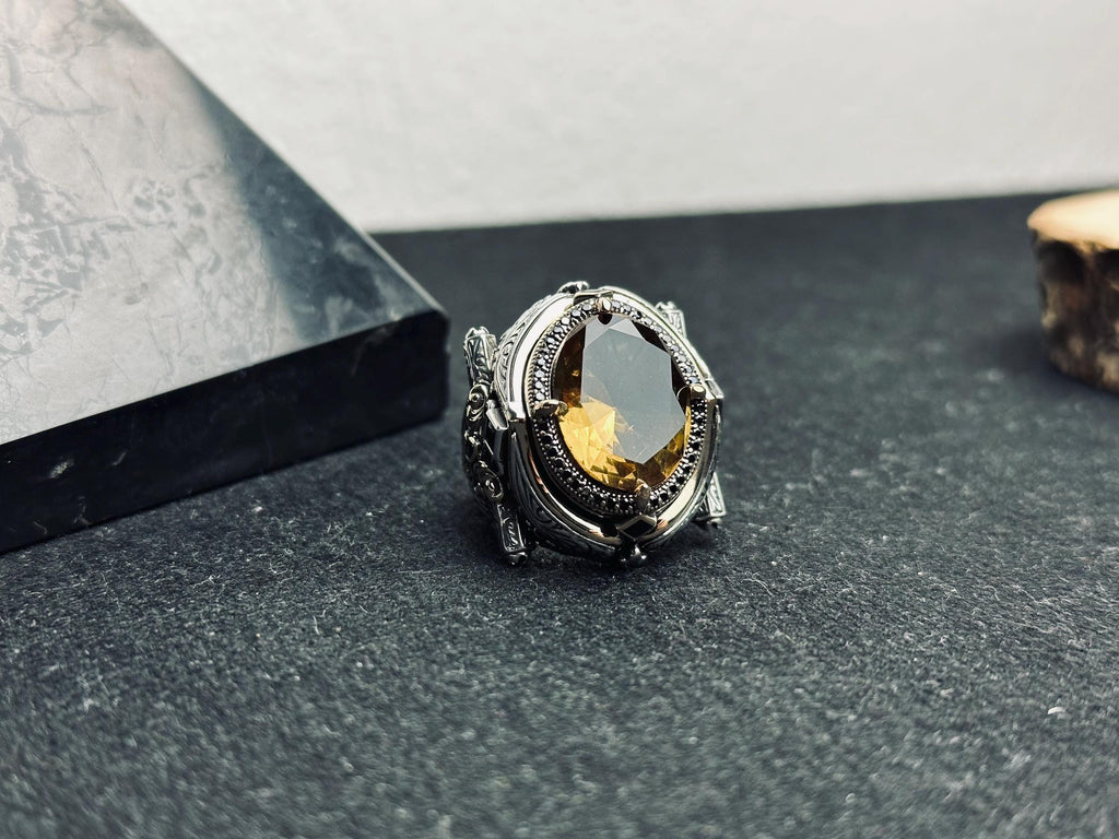Sultanit Statement Ring: Color Changing Gemstone (Sterling Silver, Handmade)