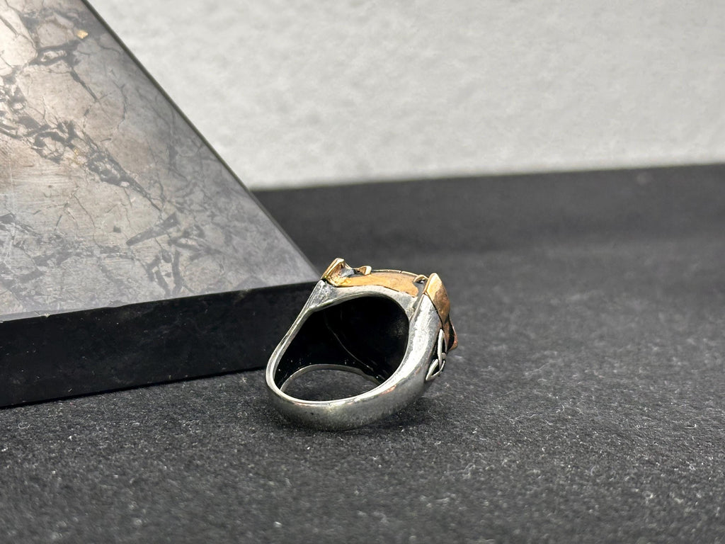 Wolf Ring: Nordic Viking Style (Gold Plated Sterling Silver)