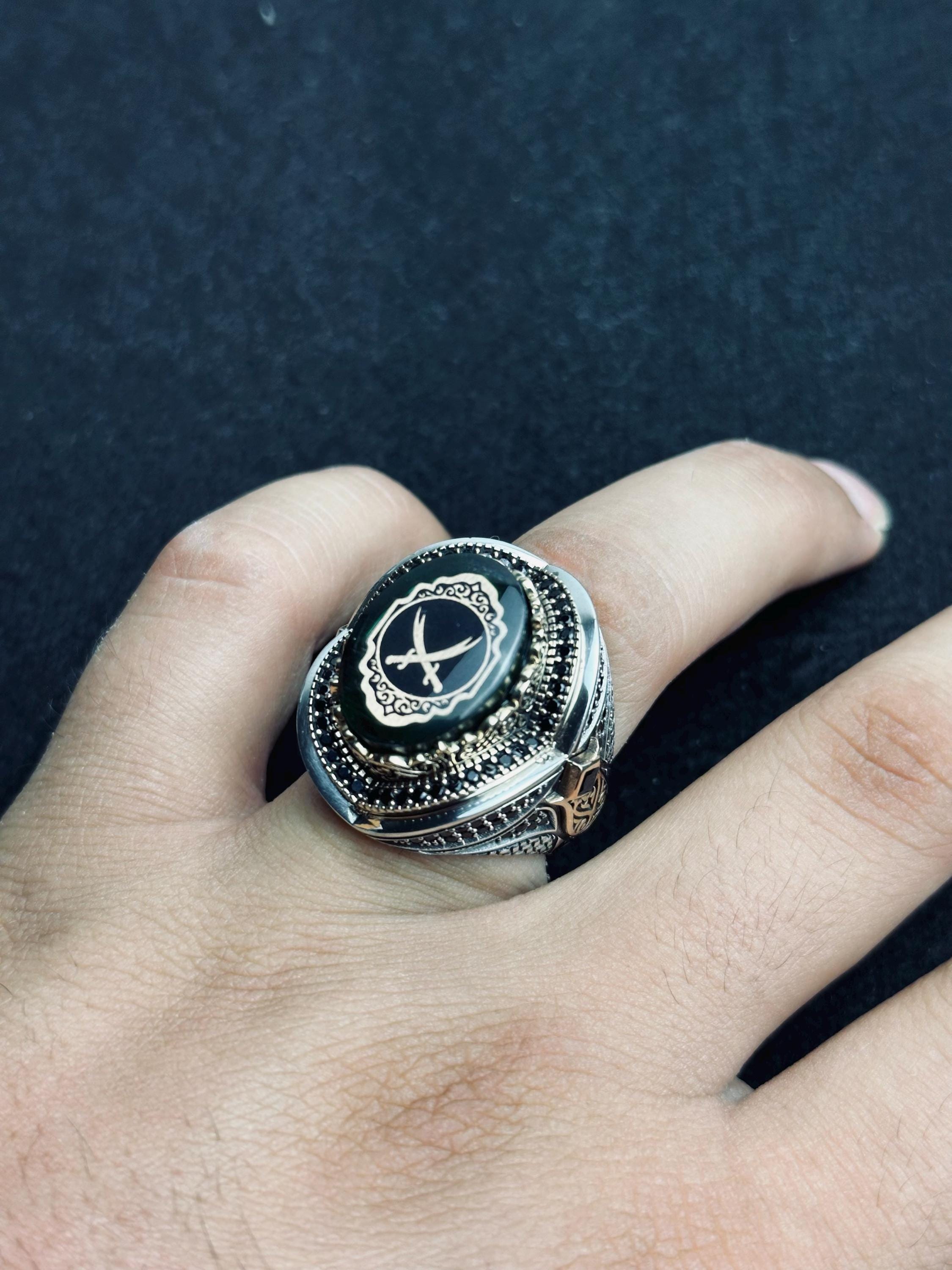 Sterling Silver Ring: Islamic Zulfiqar Sword Design (Handmade Men’s Jewelry)