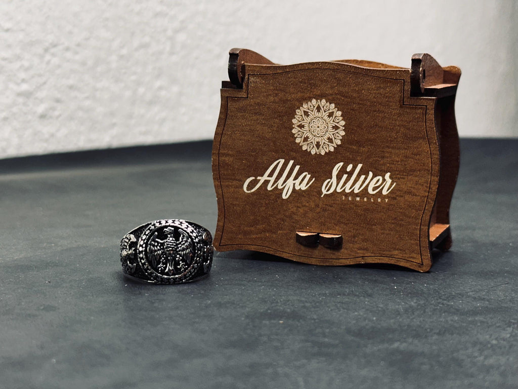 Raven Signet Ring: Sterling Silver Viking Jewelry (Handmade)