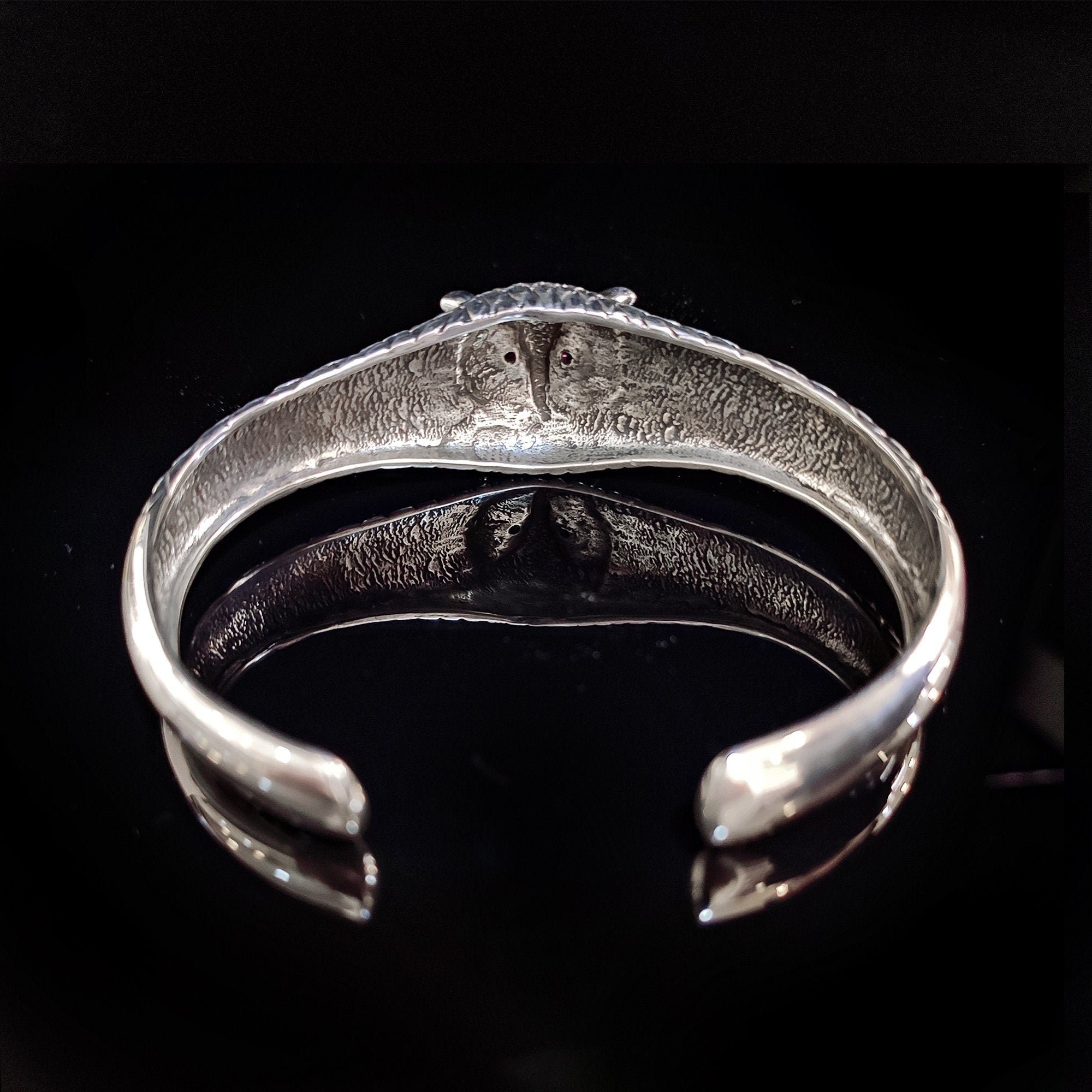 Sterling Silver Owl Cuff Bracelet (Handmade, Adjustable Size)