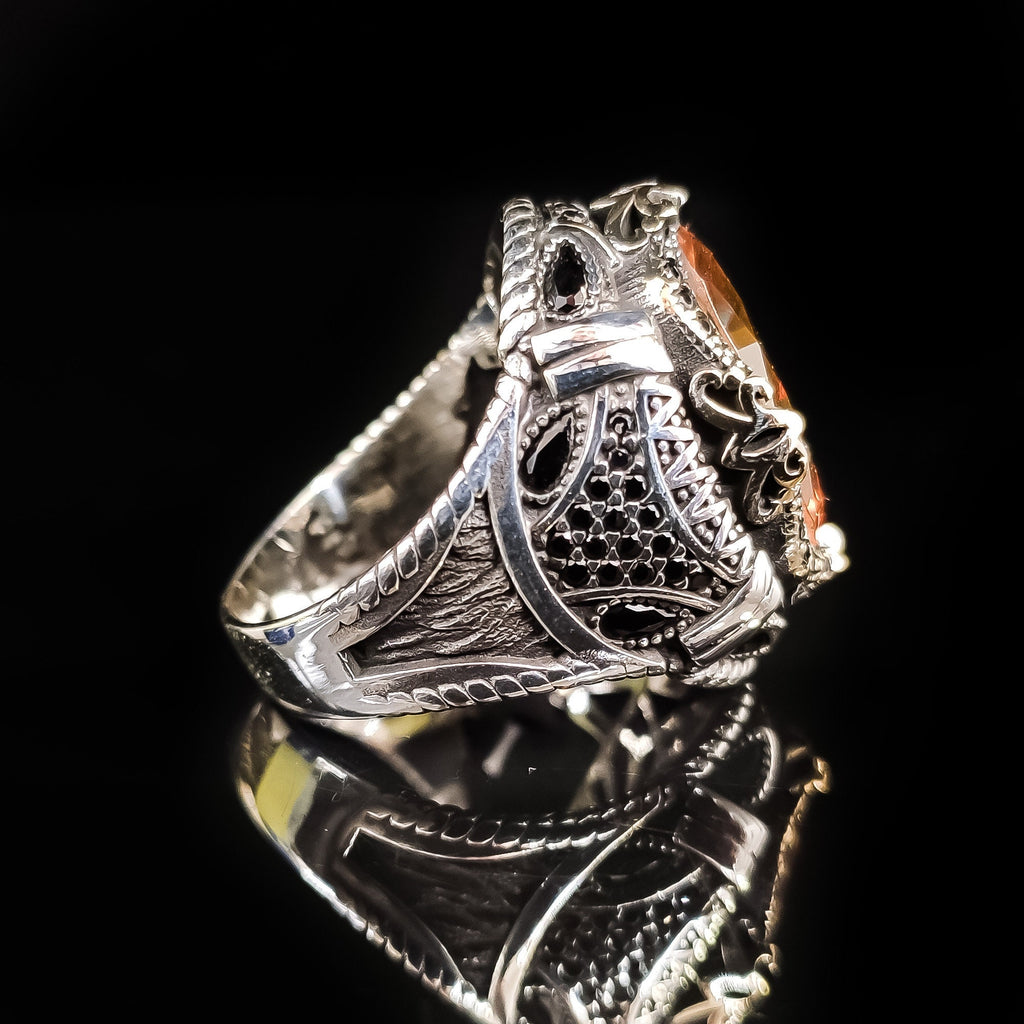 Sterling Silver Sultanite Ring, Handmade Color-Changing Gemstone (Men's Size)