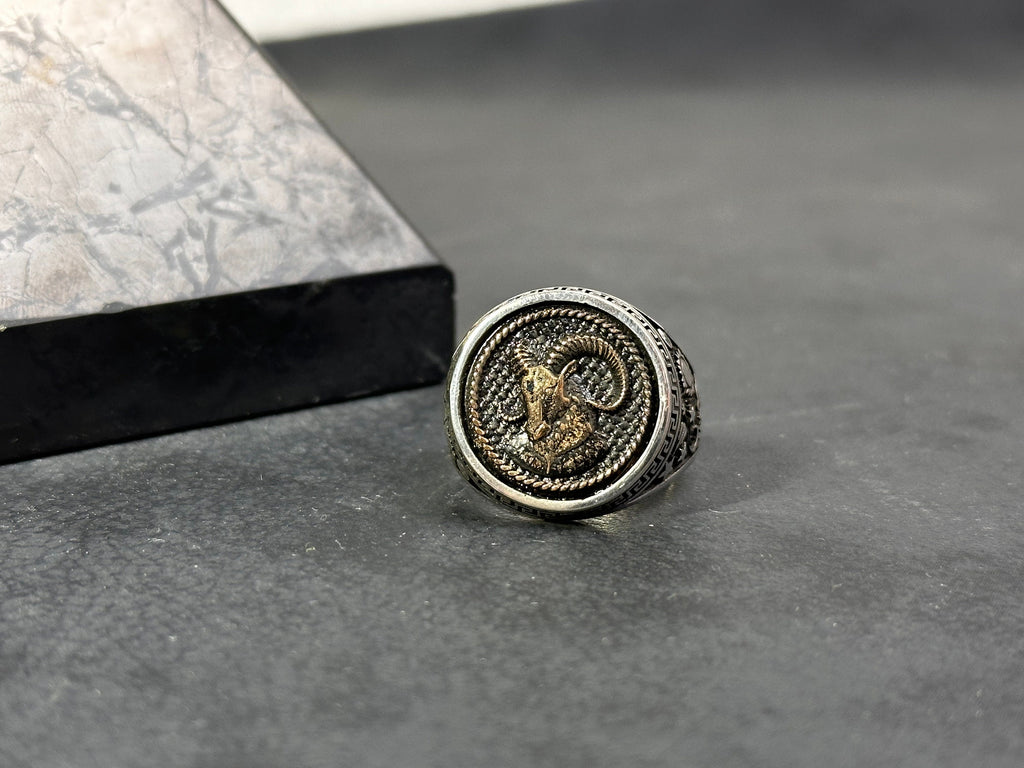 Aries Zodiac Signet Ring: Sterling Silver Astrology Jewelry