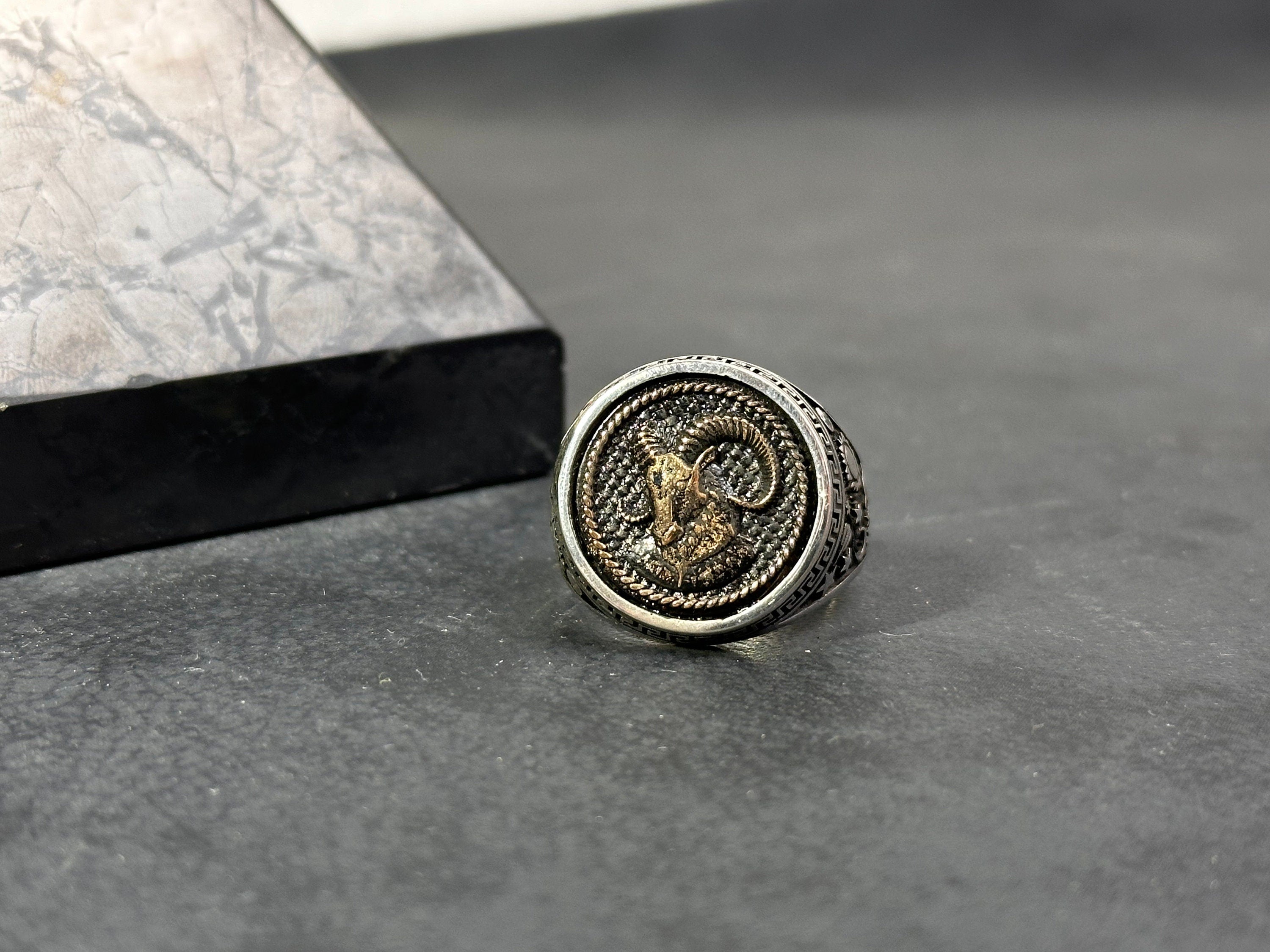 Aries Zodiac Signet Ring: Sterling Silver Astrology Jewelry