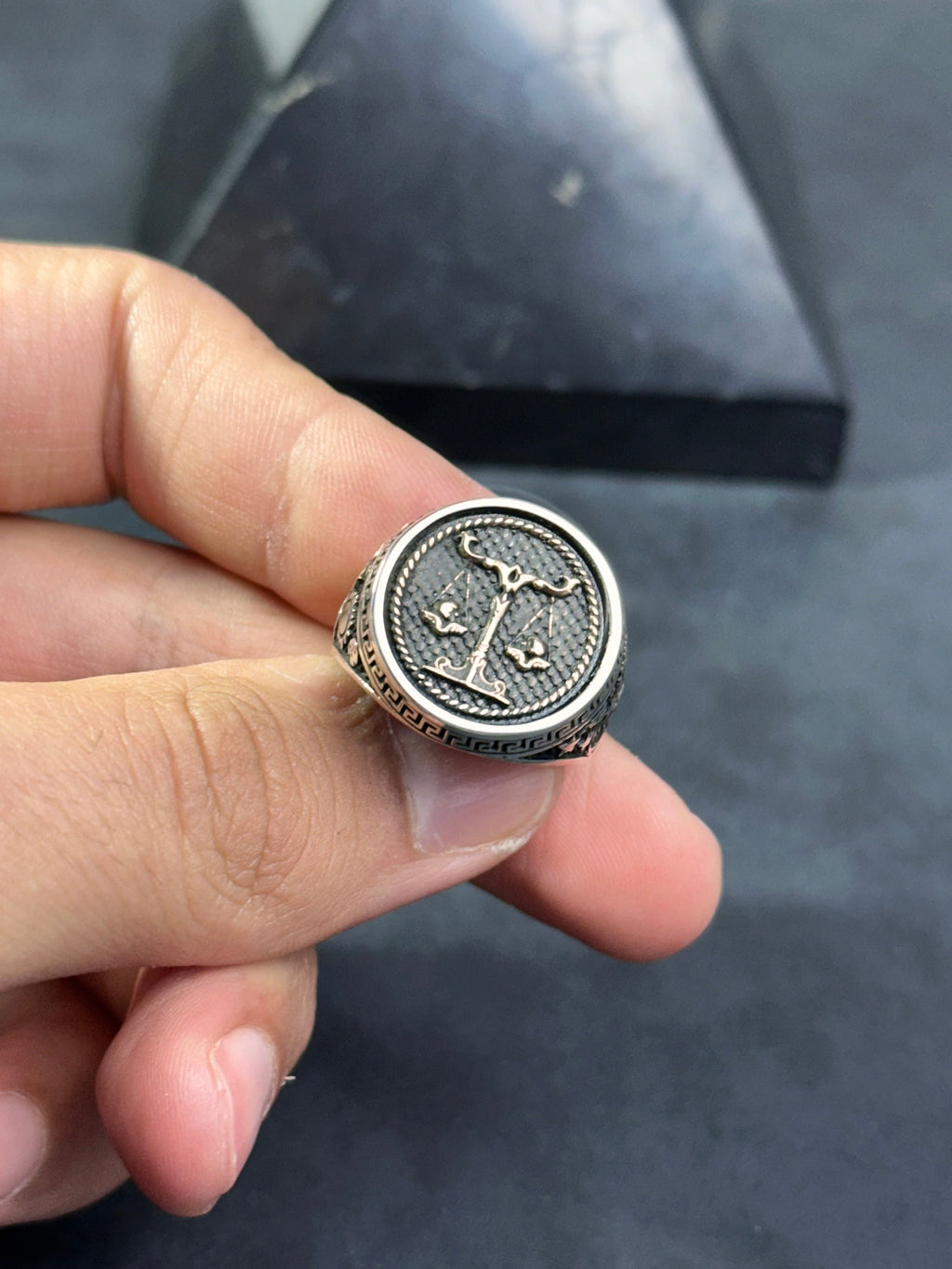 Libra Ring: Sterling Silver Astrology Jewelry (Zodiac Sign, Dainty)