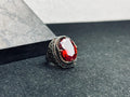 Vintage Ruby Ring: Handmade Ottoman Style in Sterling Silver