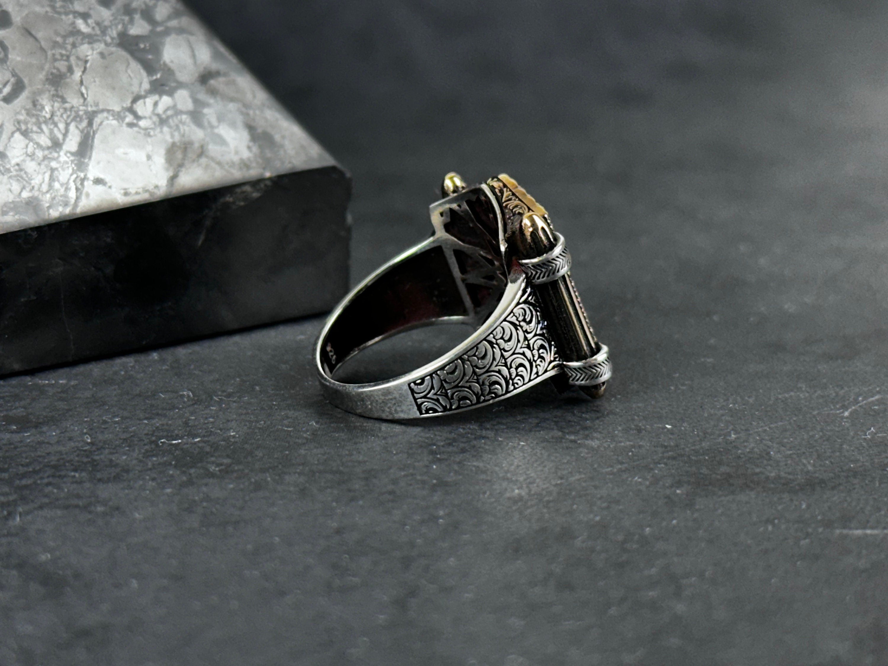 Seal of Solomon Sterling Silver Ring - Spiritual Protection Design