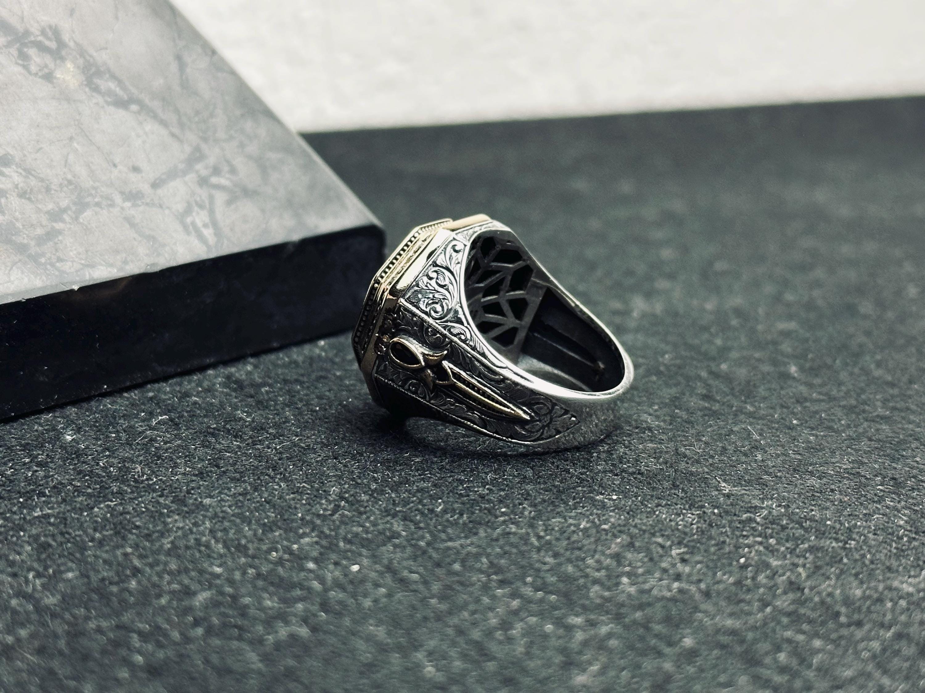 Islamic Silver Ring: Arabic Calligraphy - Handmade 925 Sterling